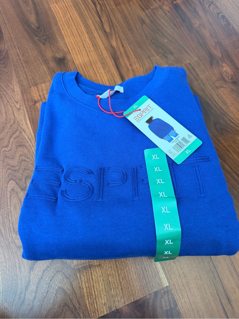 Esprit Royal Blue Embossed Logo Crewneck Sweatshirt